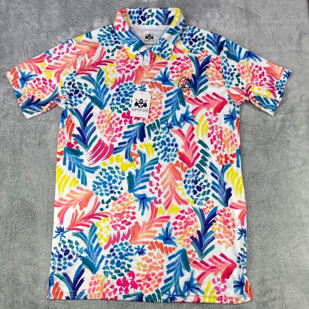 Gashouse Golf Polo Shirt Men's Large Multicolor Printed Short Sleeve Pullover